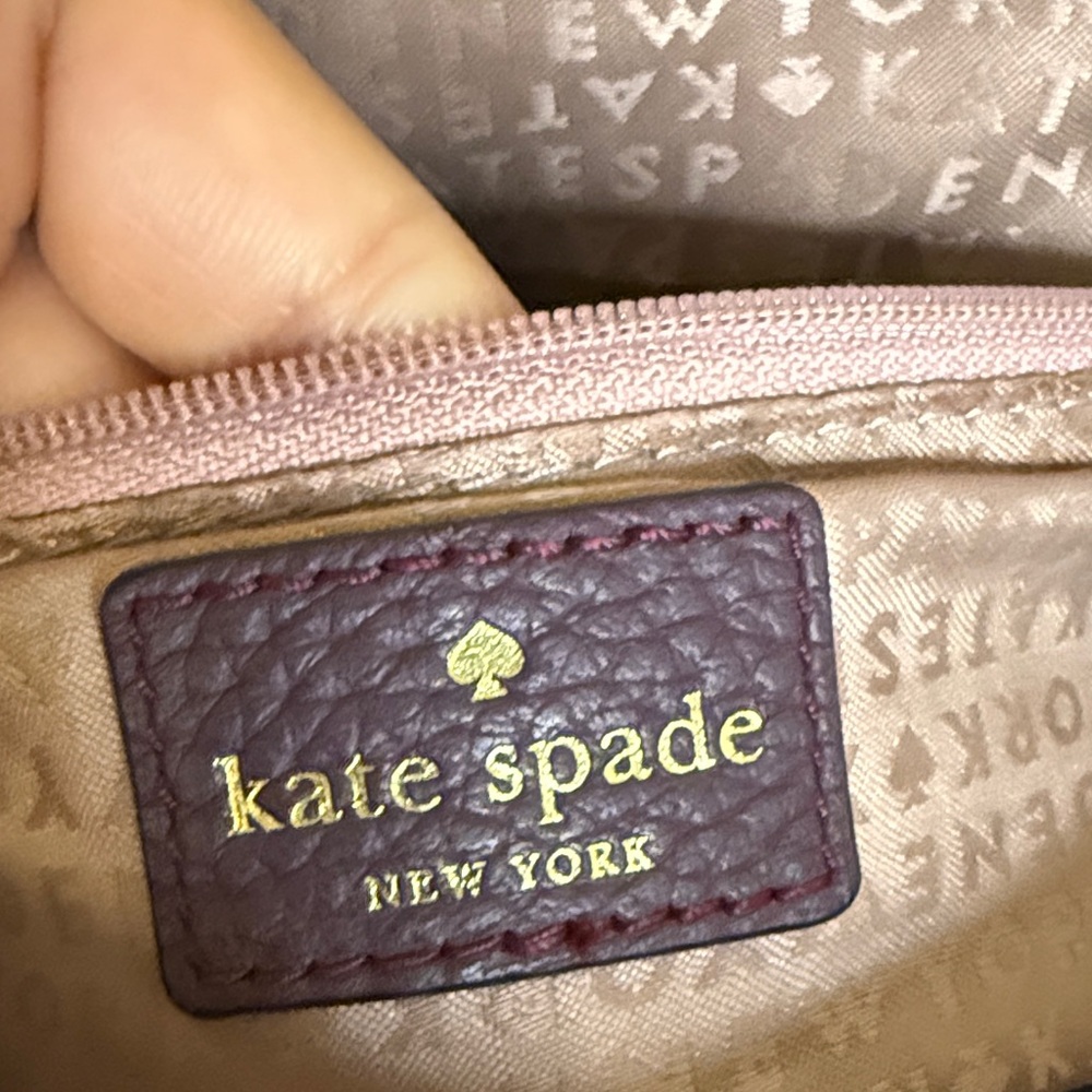Kate Spade Anderson Way Reiley embellished satchel in deep plum pebbled leather - Picture 10 of 16